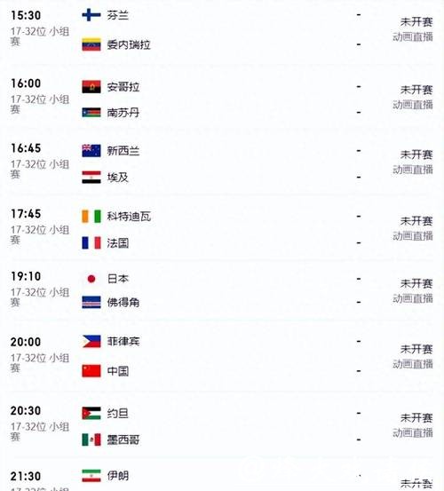 2023世界杯详细比赛日程安排表 2023世界杯详细比赛日程安排表